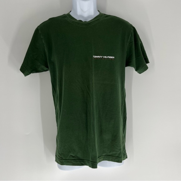 Tommy Hilfiger Other - Tommy Hilfiger Shirt Adult Medium Green Short Sleeve Athletics Vintage Stripes
